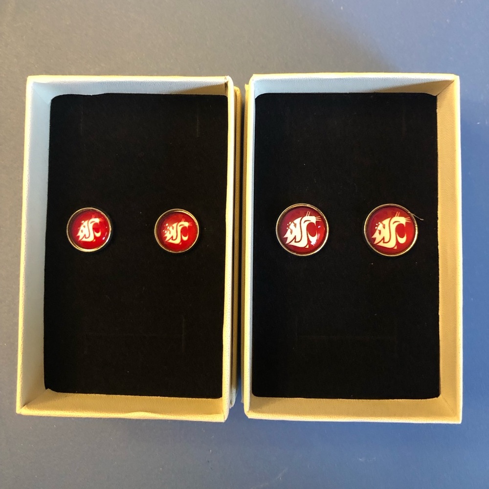 Two pair of WSU stud earrings